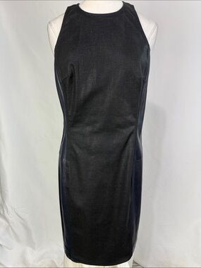 RALPH LAUREN BLACK WITH LAMB LEATHER TRIM